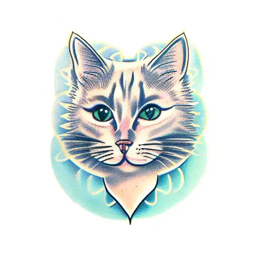 Cat Face With Words Under