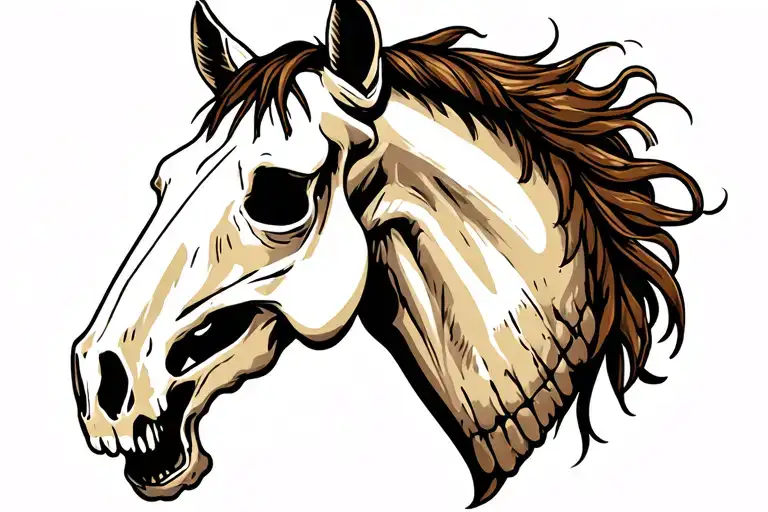 Horse Skull From Side View With No Hair