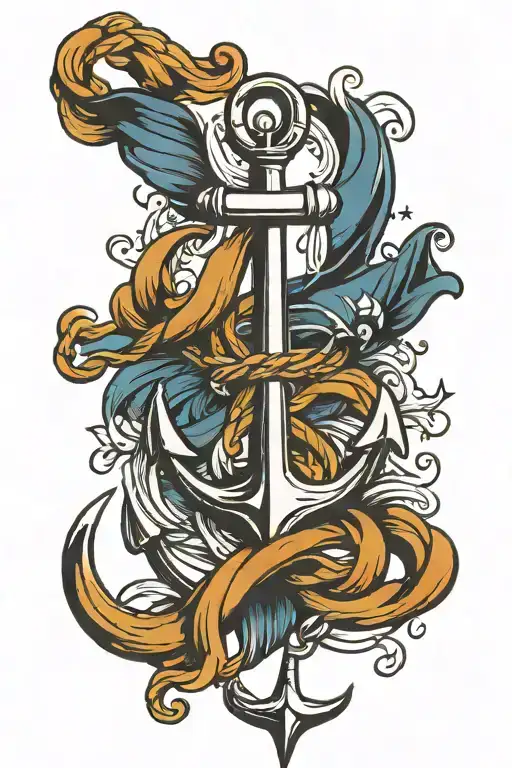 Anchor And Ship Sailing