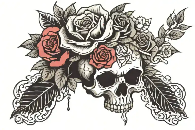 Rose Skull Surrounded