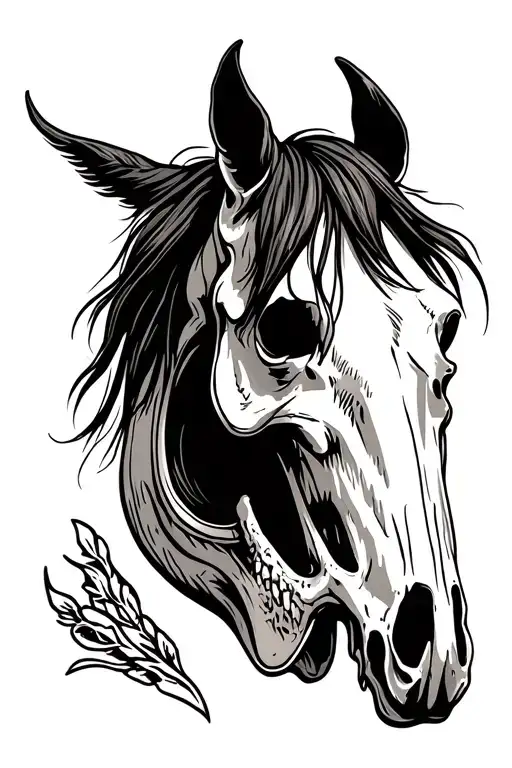 Horse Skull From Side View With No Hair