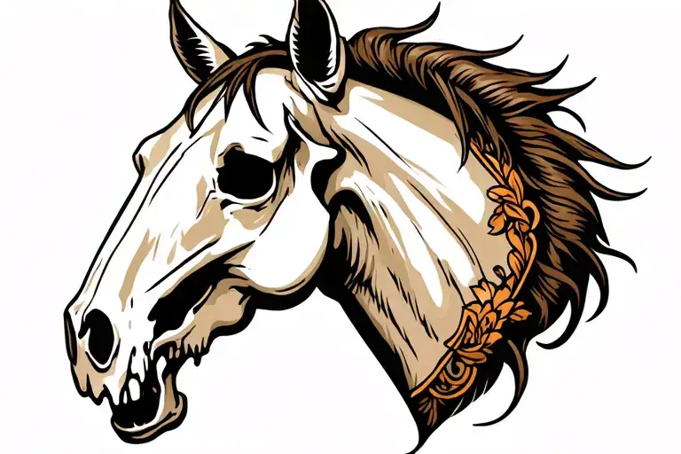 Horse Skull From Side View With No Hair
