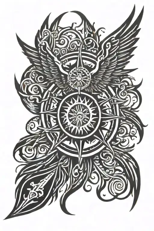 Godsmack Tribal Sun With Wings