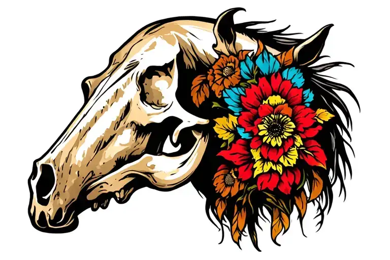 Horse Skull From Side View With No Hair