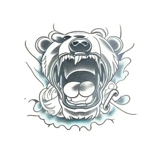 Bear With Broken Sword In Mouth