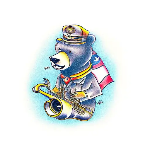 Griz Bear Playing The Saxophone