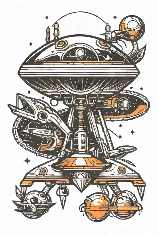 An Minimalistic Alien Spaceship With Futuristic Design