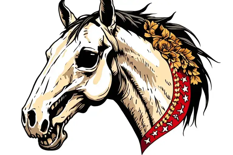 Horse Skull From Side View With No Hair