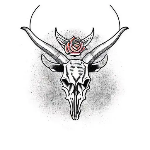 Longhorn Skull With Desert Inside Of It