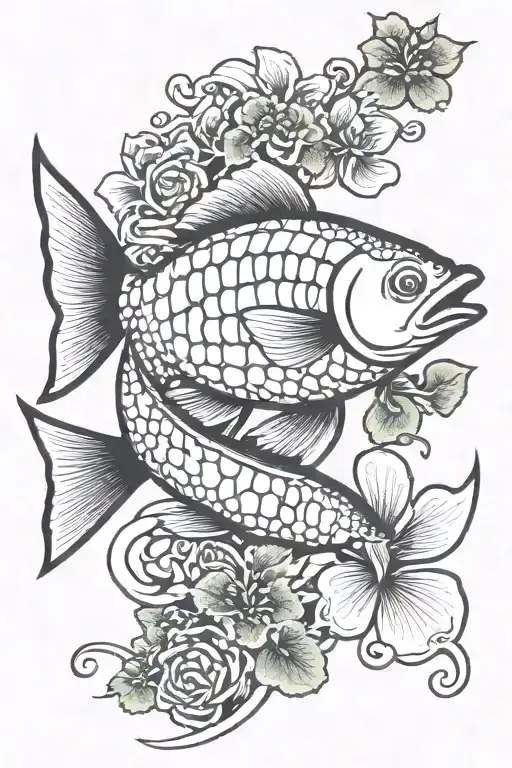 Koi Fish With Clover