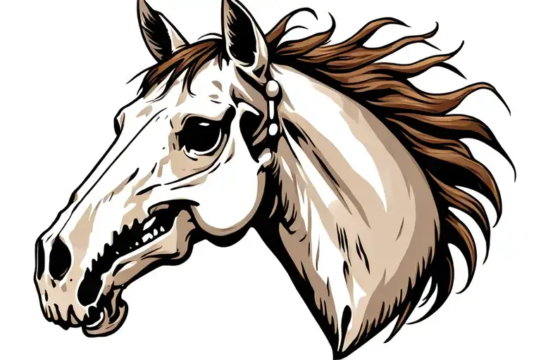Horse Skull From Side View With No Hair