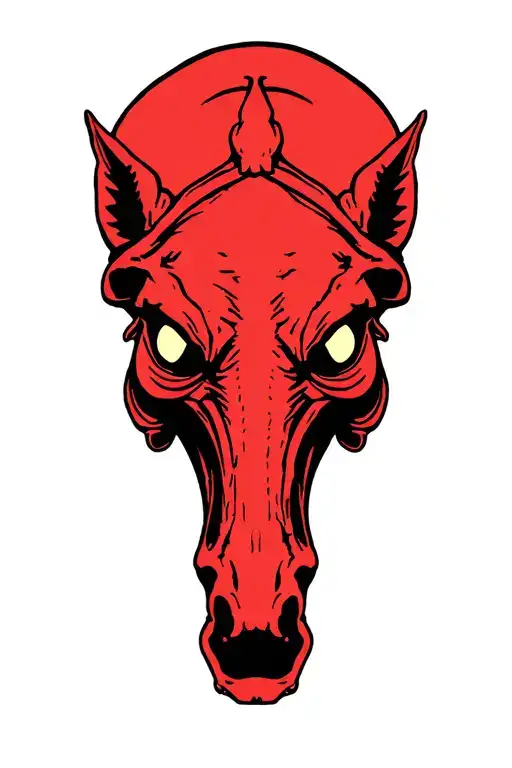 Horse Skeleton With Angry Eyes Galloping