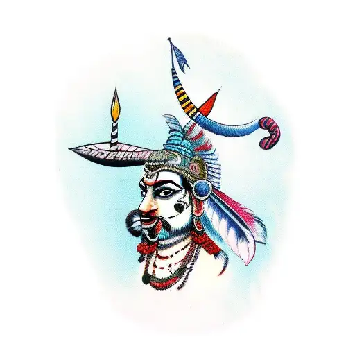 Mahisasur With Bull Indian Mythology Figure