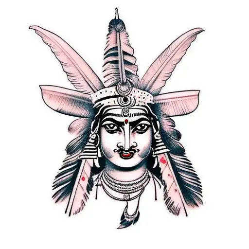 Mahisasur With Bull Indian Mythology Figure