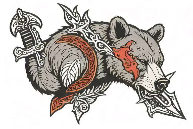 A Bear With A Dagger Through The Head