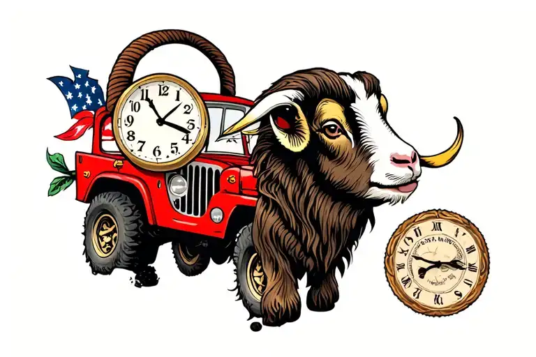 Muffin Goat Clock Jeep