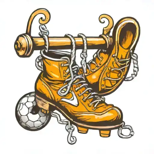 Football Boots Hanging On A Hook