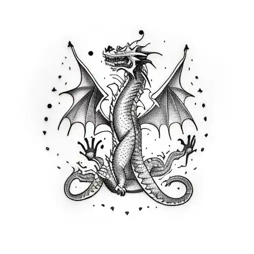 A Dragon With Scales Made Up Of Tiny Medical Symbols