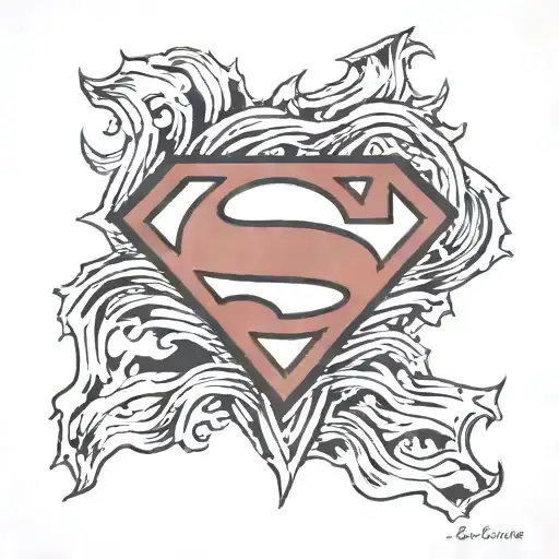 Superman Symbol Under Ripped Skin