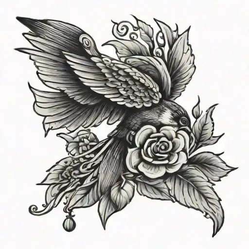 Swallow Bird And Greek Vase