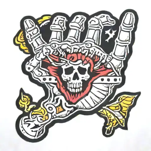 Skeleton Hand Shaka