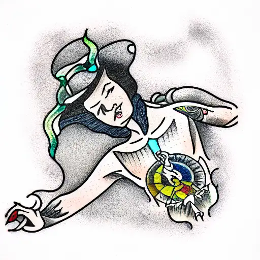 A Man Reflected In Broken Stained Glass