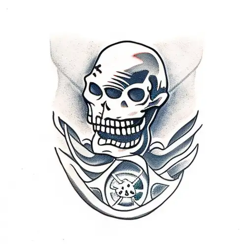 Skeleton With A Cutlass Down Its Throat