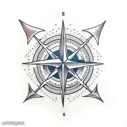 Sailboat Compass Rose Anchor Rope