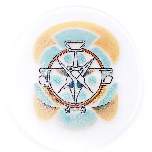 A Minimalist Tattoo Of A Tv Remote Control With The Taurus Zodiac Symbol On The Buttons