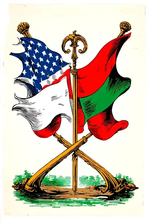 Polish Flag And Italian Flag Crisscross