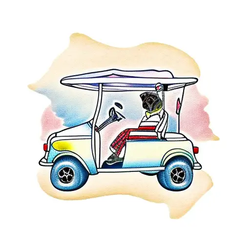 Golf Cart With Pug