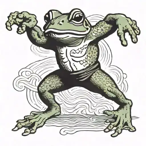 Frog Boxer Throwing A Punch