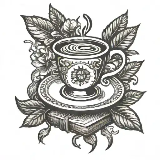 Coffee Cup With Book Surrounded