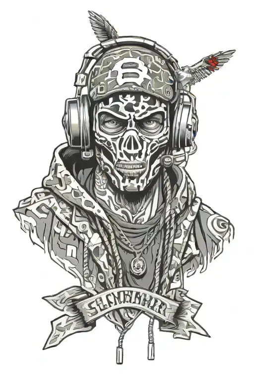 A Realistic Portrait Of A Scammer Hacker In A Cool Setup Gamer Wearing Bape