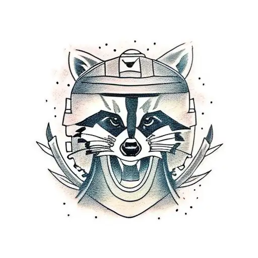 Raccoon With Samurai Armor