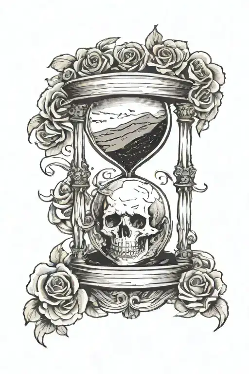 Hourglass Shaped Like A Skull Almost Full Of Sand Symbolizing Death And Time Urgency
