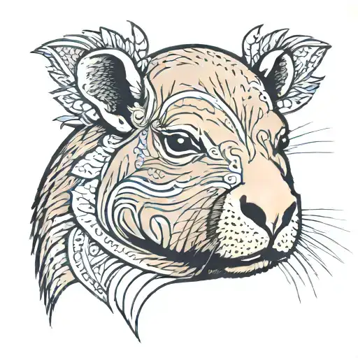 Capybara Head In Color