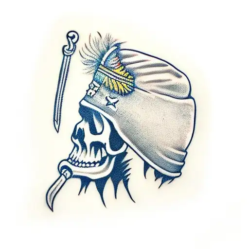 Chieftain Hat On Bird Skull