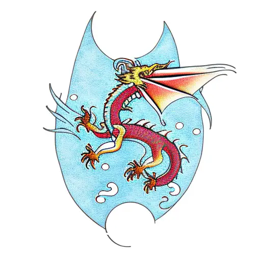 Dragon With Sun And Koi