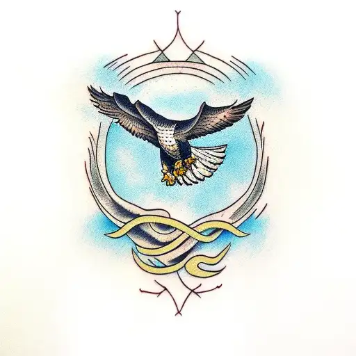 Eagle Holding Hop Vines