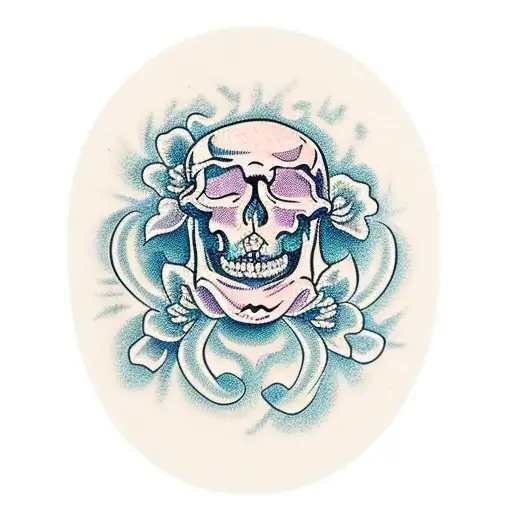 Skeleton Of A Jaw With Flowers Inside