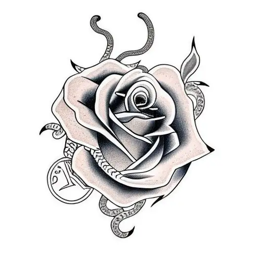 A Rose With An Ace And A Snake