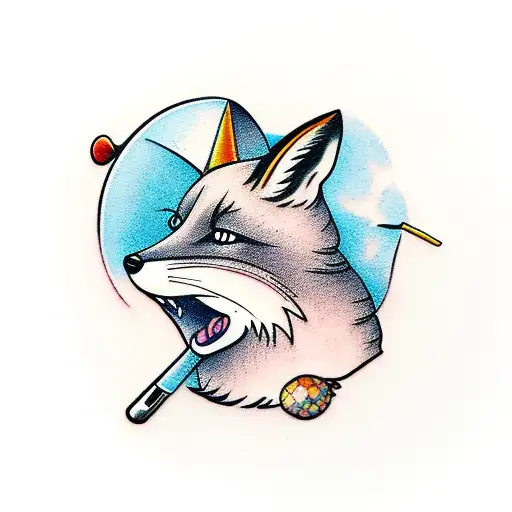 Fox Acting Like A Person With Snapback Hat On And Swinging A Golf Club