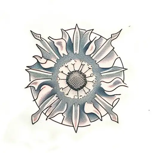 Christian Cross And Dandelions