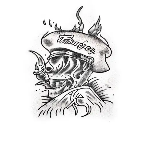 Bush On Fire Black And White