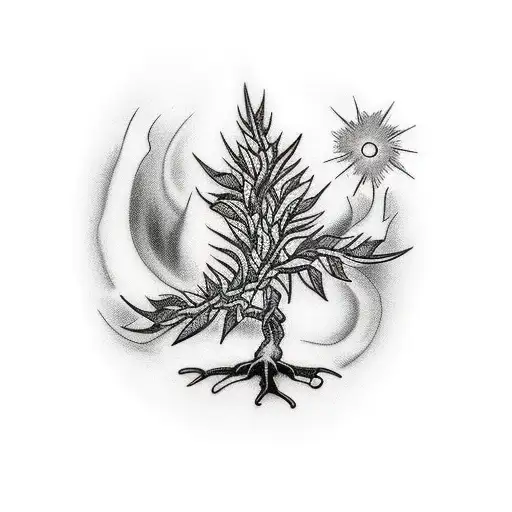 Burning Bush Black And White