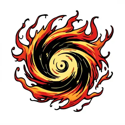 Hurricane Symbol With Flames