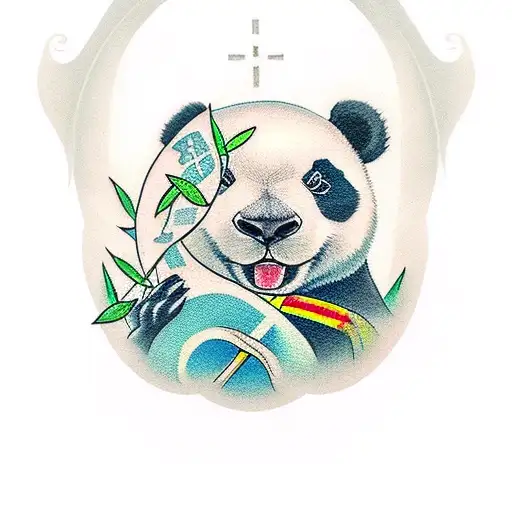 A Panda Clinging To The Cross
