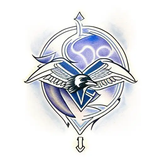 Anesthesia Symbol With A Raven And Wolf