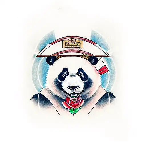 A Panda Clinging To A Cross